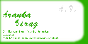 aranka virag business card